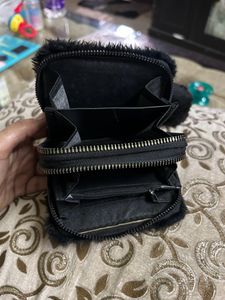 Trendy Fur Material Small Wallet