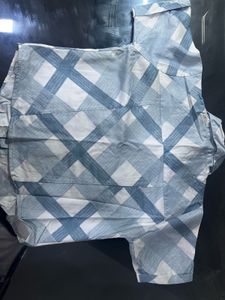 Stylish Blue &amp; White Plaid Shirt