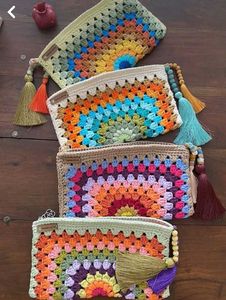 multicolored crochet pouch 🧶+ free gift available