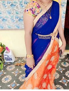 Orange Embroidered Lehenga Choli Set