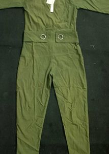 Olive Green Eyelet Detail Dress