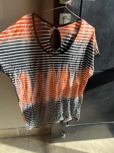 Striped Ombre Dolman Sleeve Top