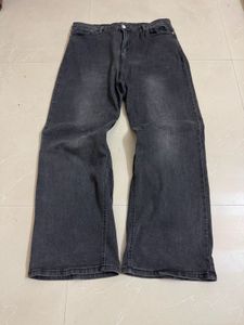 Grey Wide Leg Jeans