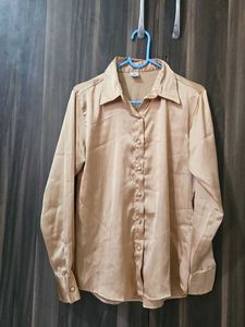Elegant Satin Button-Up Blouse