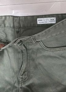 Olive Green Straight Leg Jeans