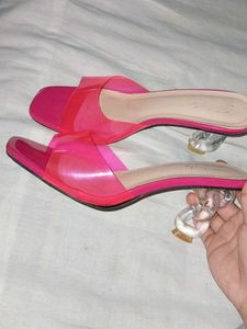 Hot Pink Transparent Heels