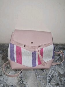 Cute Striped Pink Backpack