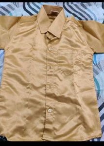 Black Short Sleeve jacket with gold Button-Up Shir