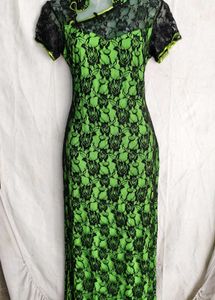Lime Green Lace Sheath Dress