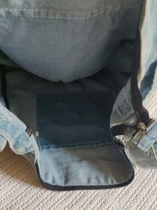 Denim Crossbody Bag with Patches