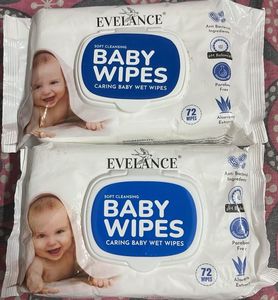Evelance Baby Wipes (72 Count) Pack 2