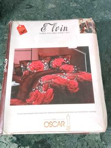 Elvin 3 Piece Red Rose Bed Sheet Set