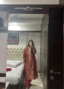 Brand New-Ethnic Motifs Woven Design Zari suit