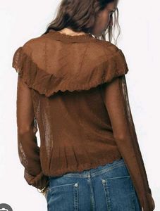 Brown Button-Up Knit Cardigan