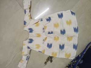Blue Floral Print Kurta
