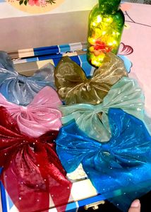 Sparkly Hair Bows - Set of 6
