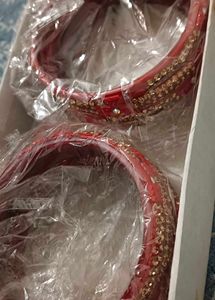 Red Stone Work Bangles