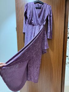 Sparkling Purple Wrap Dress