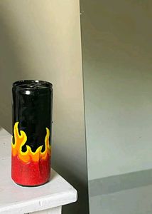 Hand-Painted Flame Art Vase | Unique Handmade Ar
