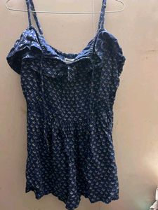 Cute Blue Printed Sleeveless Kurti