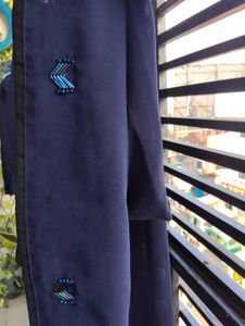Elegant Navy Blue Embellished Abaya