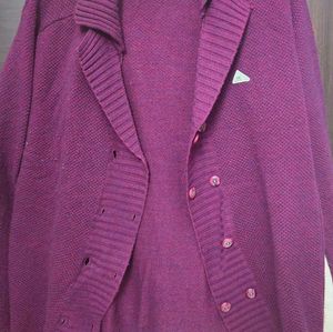 Purple Knit Cardigan