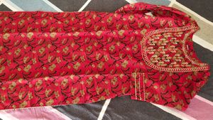 Elegant Red Printed Kurti