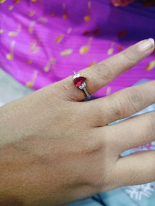 Elegant Red Stone Ring(925 pure silver)