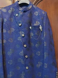 Elegant Blue Floral Coat