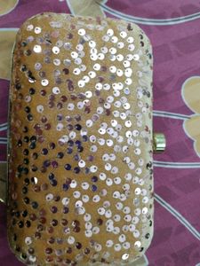 new Gold Sequin Evening Clutch
