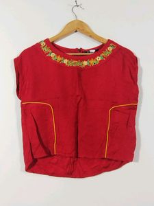 Red Embroidered Top (Women)