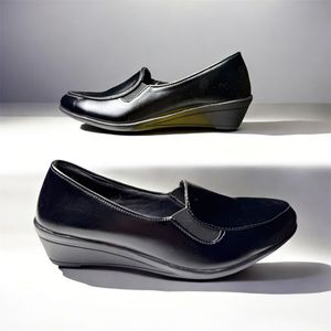 Classic Black Wedge Loafers