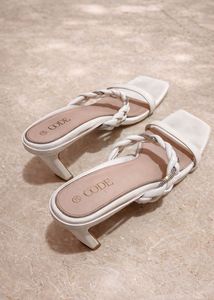 CODE White Braided Heels