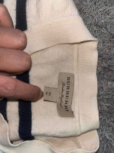 Unisex Burberry Striped Wool Long-Sleeve Sweater