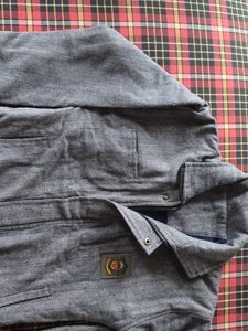 Men's Grey Textured Jacket