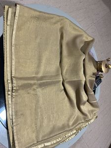 Elegant Golden Saree with Embellishments