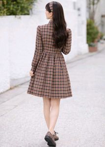 Self-stitched dress Chic  Plaid Mini Dres