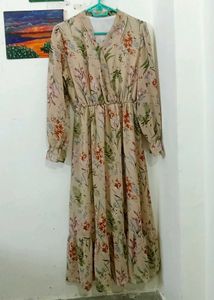 Elegant Floral Print Midi Dress