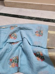Banarasi Cotton Saree With Stiched Blouse
