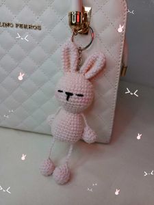Strechy Bunny crochet keychain