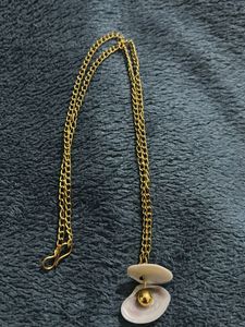 Unique Shell & Gold Ball Pendant Necklace