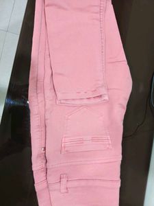 High Waisted Pink Jeans