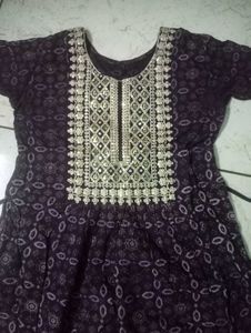 Elegant Purple Embroidered Dress