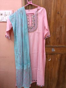 BrandNew Embroidery Pink Anarkali Kurti