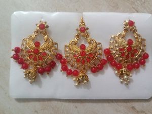 Red Earring With Maagtika