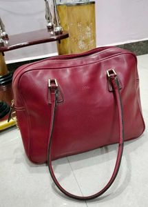 Chic Red Leather Handbag
