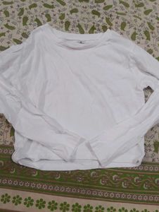 Stylish White Long Sleeve Crop Top