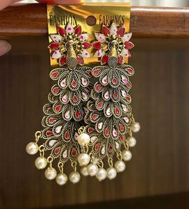 Elegant Peacock Drop Earrings
