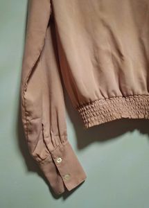 Ajio Pink Laced Back Crop Top