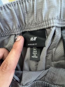 H&amp;m Men's Grey Cargo Pants with zip pockets
